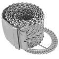 Dozen Silver Diva Wide Braided Belts Mix Sizes 2736A