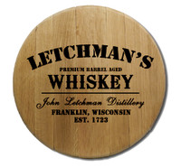 Distillery Barrel Head Sign Personalized