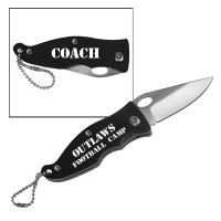 Black Aluminum Pocket Knife Personalized