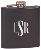 Custom Engraved Stainless Steel Flask in Matte Black
