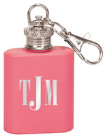 Engraved Keychain Flask in Matte Pink
