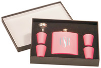 Personalized Pink Flask Gift Set