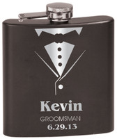 Personalized Tuxedo Flask - Groomsman