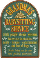 Grandma's Babysitting Service Custom Plaque