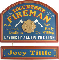 Volunteer Fireman Gift | Volunteer Fireman Sign | Volunteer Fireman Plaque