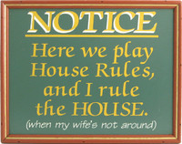 Billiards Sign | House Rules Pool Room Decor | With Frame