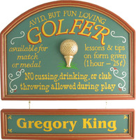 Avid Golfer Plaque Personalized | Golf Signs | Custom Wall Decor