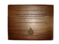 Laser Engraved Walnut Wood Plaque 9x12