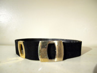 Vintage Black and Gold Suede Belt
