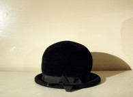 Vintage Black Peachbloom Velour Derby Hat