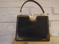 Vintage Gold Etched Satchel Handbag