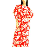 Vintage 1960s 70s Hawaiian Caftan Maxi Dress