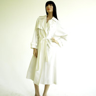 Vintage 1980s White Spy Trench Coat