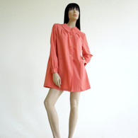 Vintage 1960s Coral Babydoll Tent Swing Coat
