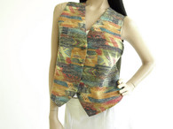 Vintage 1980s Anxiety Aztec Print Vest