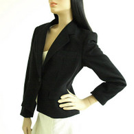 Vintage 1970s Black Evan Picone Wool Blazer