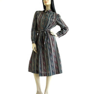 Vintage 1970s Hunter Green Paisley Schrader Sport Dress