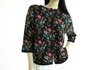 Vintage Jantzen Black Floral Sparkle Sweater