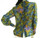 Vintage 1960s Graphic Print Ruffle Art Shirt
