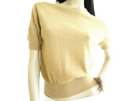 Vintage 1950s Cashmere Sweater - Maurice Handler Tan Crew Neck Sweater