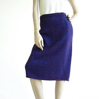 Vintage 1980's St John Purple Knit Straight Skirt