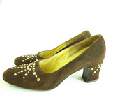 Vintage 1950's/1960's Johansen Shoes - Brown Stud Pump