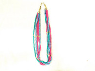 Vintage Tropical Beaded Necklace - 5 Strand Twist at Borough Vintage.