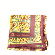 Vintage Designer Anne Klein Purple Paisley Print Scarf