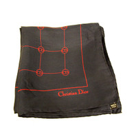 Vintage Designer Christian Dior Logo Silk Scarf