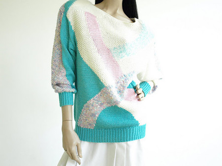 Vintage 1980's Nanneli Long Sherbet Sweater