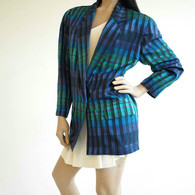 Vintage 1980s Christian Dior Silk Plaid Boyfriend Blazer