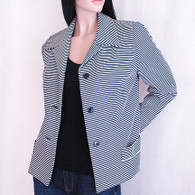 Vintage 1960's Navy & White Striped Blazer