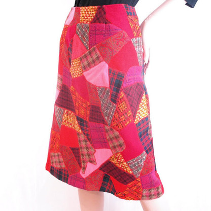 Vintage Patchwork Quilted Hand sewn Skirt