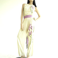 Vintage 1970/80's Tom Bezduda Cream Jumpsuit