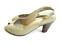 Vintage Amalfi - Taupe Peep Toe Slingback Heel