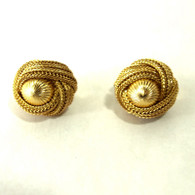 Vintage Clip Earrings - rope design