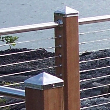 Steel Post Caps - Metal Deck Post Tops | Post Cap Depot stainless steel pyramid post caps on coastal redwood deck