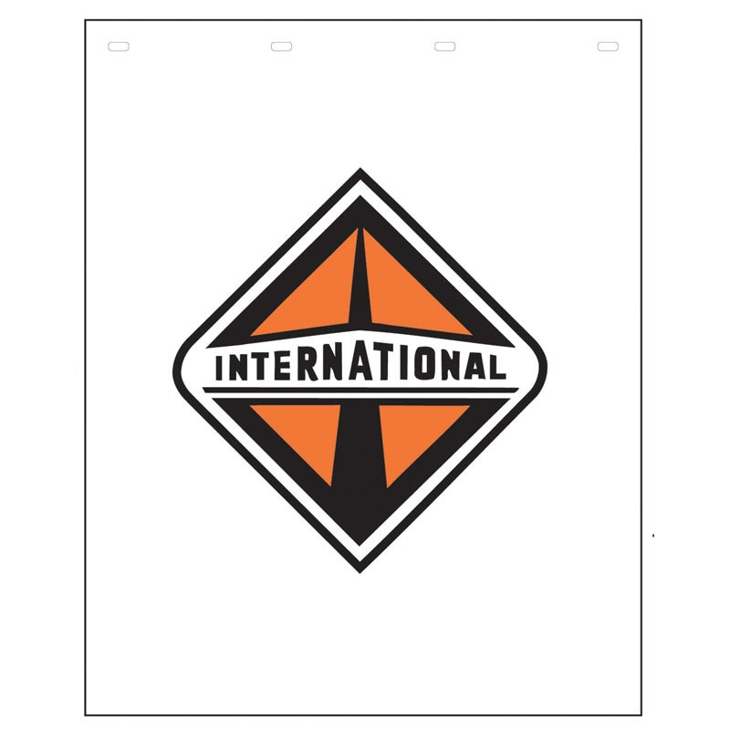 International Logo White Mud Flap 24" x 30" - Raney's Truck Parts