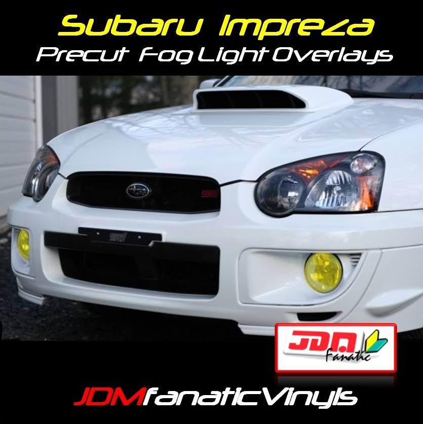 Precut Yellow Fog Light Overlays Tint w/ JDM Conversion (0405 WRX/STI