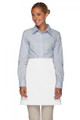 White  No Pocket Half Bistro Waist Apron