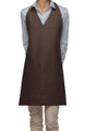 Brown-Two Pocket- Adjustable V-Neck Style Bib Apron