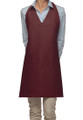 Maroon-Two Pocket - Adjustable V-Neck Style Bib Apron