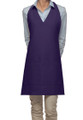 Purple-Two Pocket - Adjustable V-Neck Style Bib Apron
