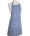 Royal Blue Bold Stripe Bib Apron With Adjustable Neck