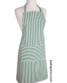Green Narrow Stripe Bib Apron With Adjustable Neck