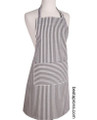 Black Narrow Stripe Bib Apron With Adjustable Neck