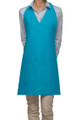 Turquoise-Two Pocket- Adjustable V-Neck Style Bib Apron