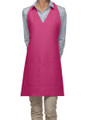 Hot Pink-Two Pocket- Adjustable V-Neck Style Bib Apron