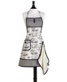 French Toile Hostess Bib Apron