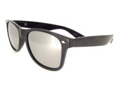 Wayfarer Sunglass Black Frame - Silver Mirror Lenses